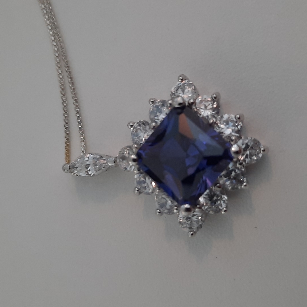 Charles Winston CWE Sapphire Silver Necklace
